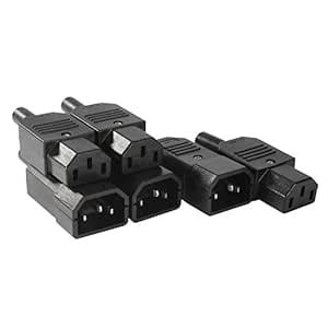 uxcell 3Pair AC250V 10A 3 Pins Terminals Panel Mount IEC C14 Male + C13 ...