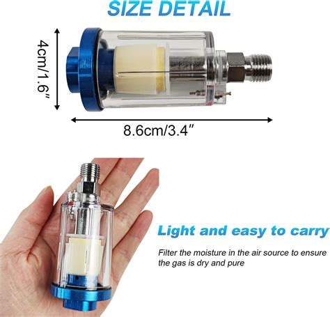 Buy 4 Pack Water Oil Separator for Air Line Compressor Fitting 1/4 ...