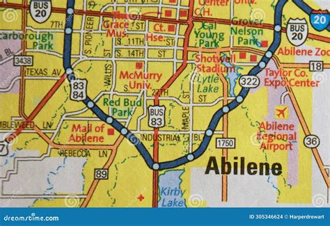 Map Image of Abilene, Texas Stock Photo - Image of stadium, court ...