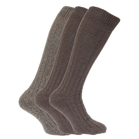 Mens Wool Blend Long Socks (3Pack) | eBay