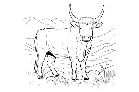 Cattle Coloring Pages for Kids Graphic by MyCreativeLife · Creative Fabrica