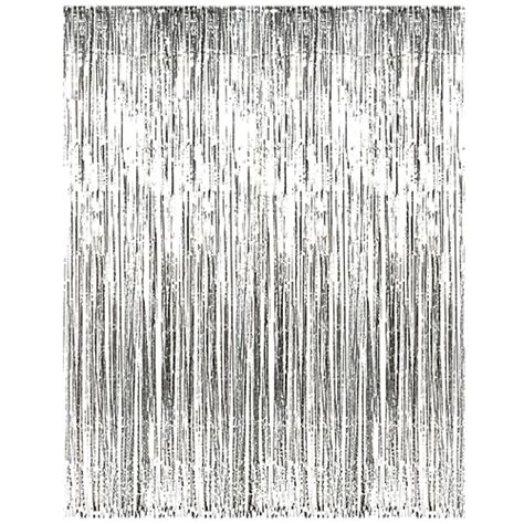 Buy CherishX Silver Tinsel Glossy Foil Fringe Curtain Frills For Party ...