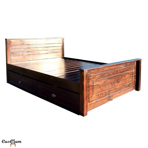 Lavender - Solid Wood Bed with Storage – CustHum