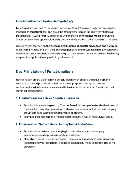 Functionalism in Psychology: Foundations, Contributors, and ...