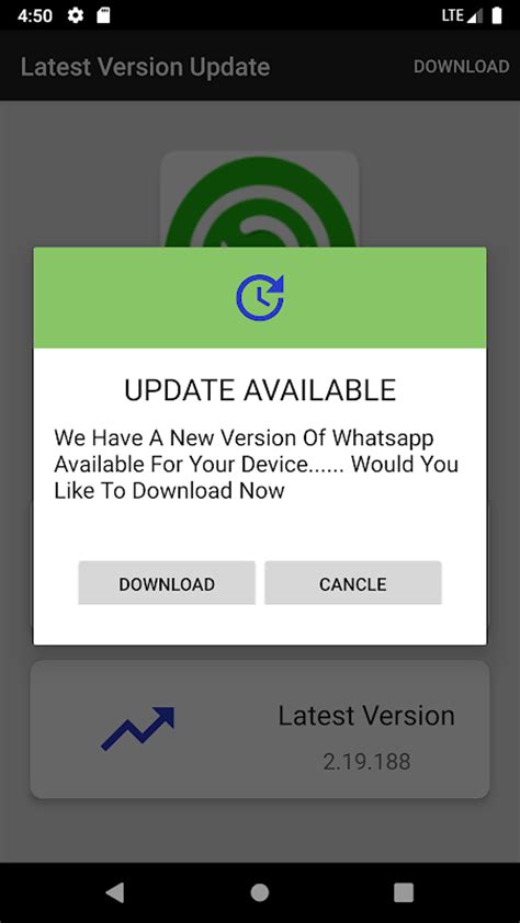 Android Version Update App 的图像结果