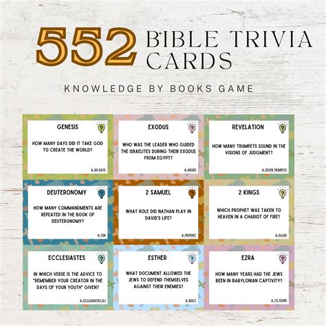 552 Bible Trivia Cards Bible Trivia Questions Bible Trivia Knowledge by ...