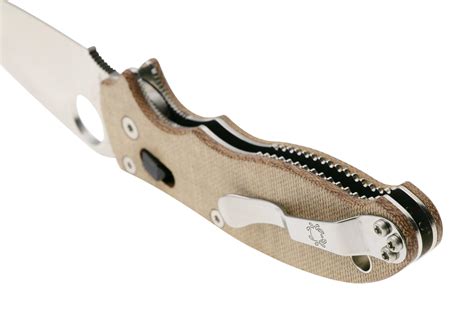 Spyderco Manix 2 CPM Cru-Wear C101MPCW2 Brown Canvas Micarta zakmes ...