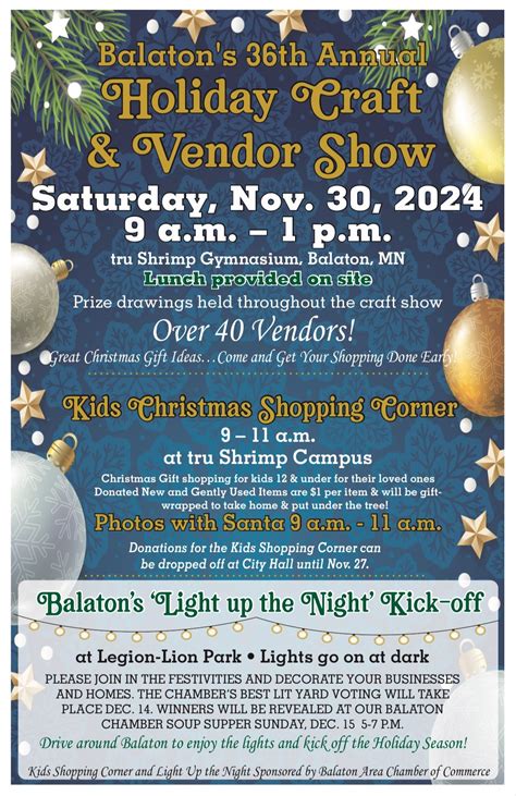 Balaton’s Holiday Craft and Vendor Show , 330 3rd St Balaton MN, 30 ...