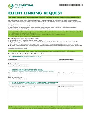 Fillable Online Client Linking Request form - Old Mutual Wealth Fax ...