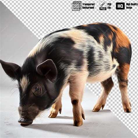 Yorkshire Pig Full Body on Transparent Background | Premium AI ...