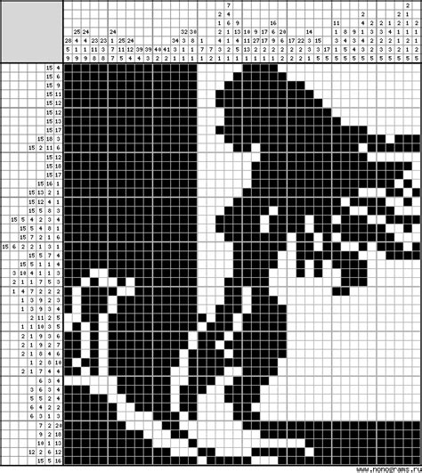 Black & white Japanese crossword «Water nymph»