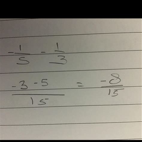 find the value -1/5 - 1/3 - Brainly.in