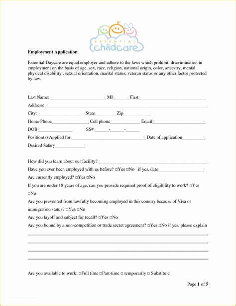 Hair Salon Job Application Template