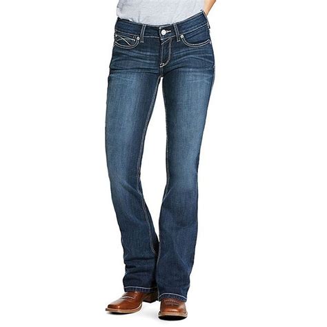 Ariat R.E.A.L Mid Rise Stretch Denim Embroidered Pocket Bootcut Jeans, 32 Regular - Gemstone (1 ...