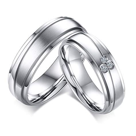 Asma Jewel House Stainless Steel Engagement Wedding Band Promise Ring ...