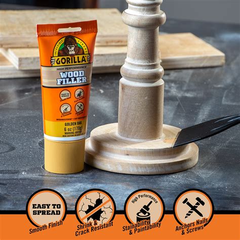 Snapklik.com : Gorilla All Purpose Wood Filler, Golden Oak Color, 6 ...