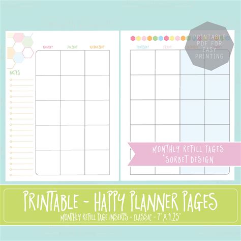 Big Happy Planner Calendar Refill - Printable Calendars AT A GLANCE