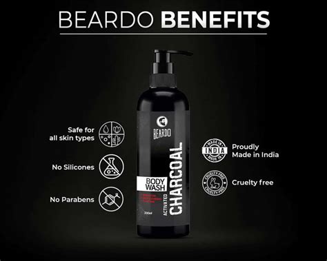 Buy BEARDO ACTIVATED CHARCOAL BODY WASH - 200 ML Online & Get Upto 60% ...