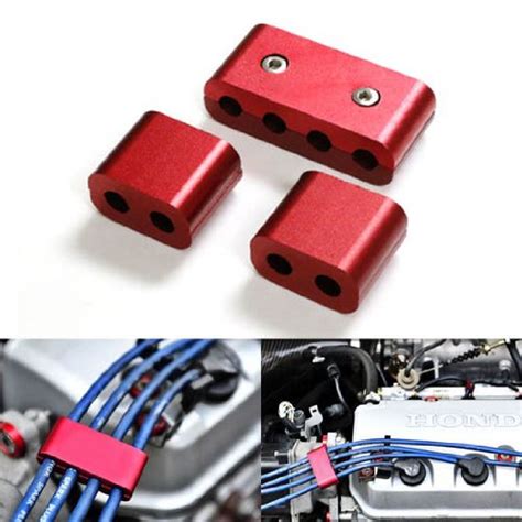 Buy 3pc Red JDM SPW Spark Plug Wires Ignition Cable Wiring – Autotrends
