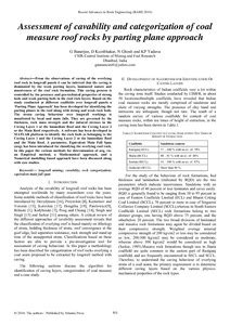 Assessment of Cavability and categorization of coal measure roof rocks ...
