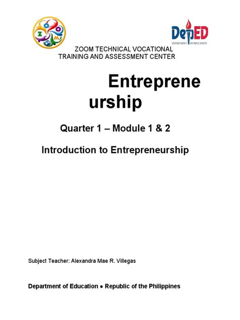 Introduction to Entrepreneurship Module PDF 的图像结果