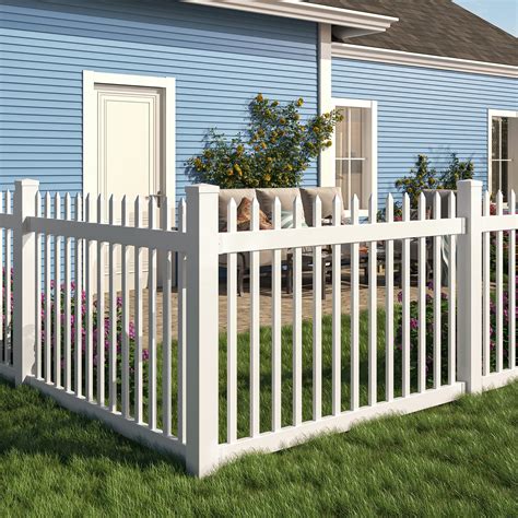 WamBam No-Dig BL19101 Nantucket Picket Vinyl Fence, White, 4' H ...