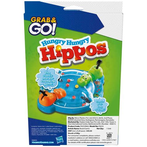 Hasbro Hungry Hungry Hippos Grab and Go Game — Toycra