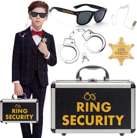 Amazon.com: Ring Security Wedding Ring Bearer Box With Rings Holder Pad ...