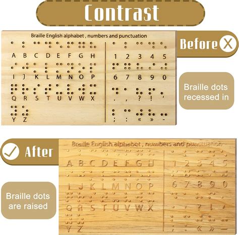 Buy Braille Alphabet Board Wood Braille Fingerboard Carved Dots Braille ...