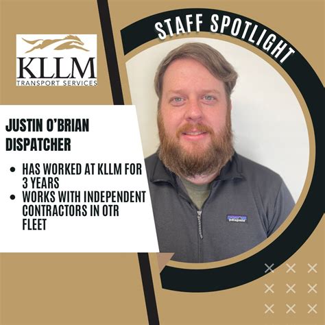 KLLM Transport Services on LinkedIn: 💡Staff Spotlight💡 Justin O'Brian ...