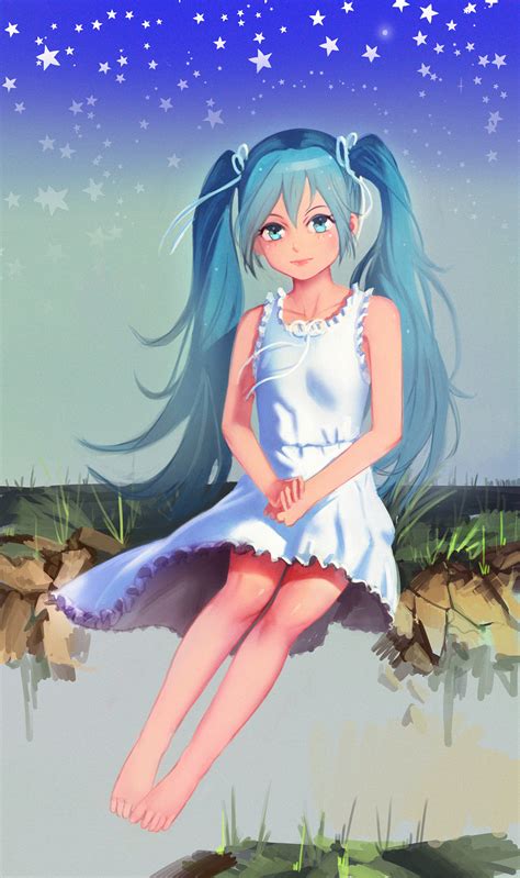 miku hotwheel vocaloid hatsune miku dress feet summer dress | #431262 ...