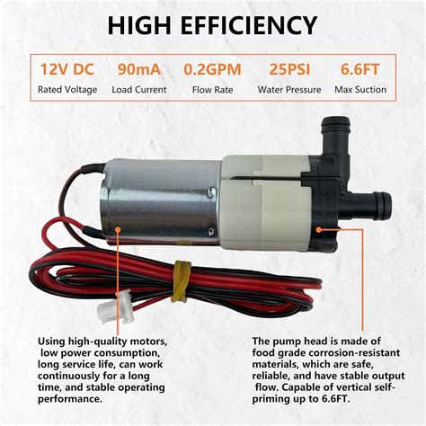 HUILING DC12V Micro Water Pump 0.8LPM, Compatible With GE India | Ubuy