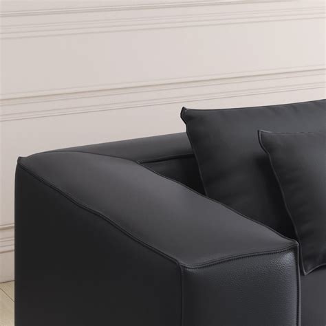 Buy Mills Half Leather 3-Seater Sofa with 2 Ottomans from Home Centre ...