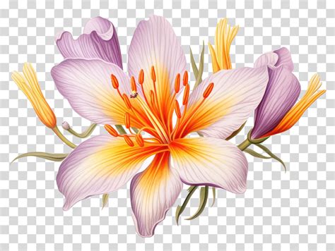 Premium PSD | Flower clip art on transparent background vector illustration