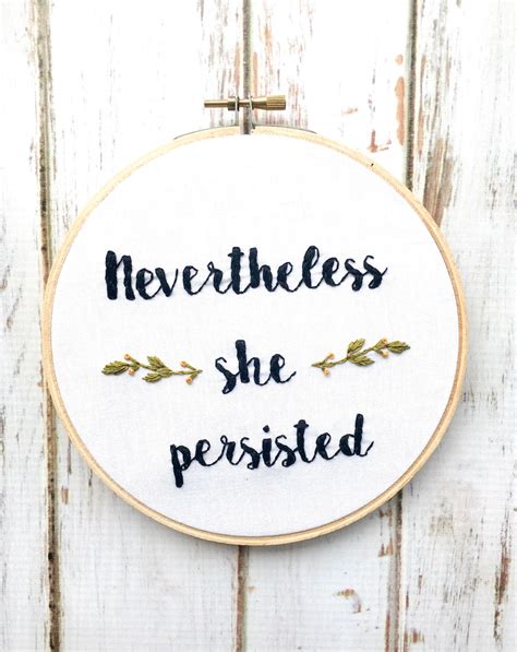 Nevertheless She Persisted Wall Art Feminist Embroidery Women Art Women ...