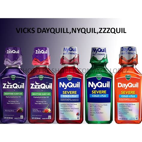 Vicks ZzQuil,DayQuil and Nyquil Cold & Flu 12oz als21207 | Shopee ...