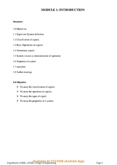 S&S M1 - Notes - MODULE 1: INTRODUCTION Structure 1 Objectives 1 Signal ...