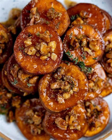 Golden Glazed Roasted Sweet Potatoes with Crunchy Walnuts