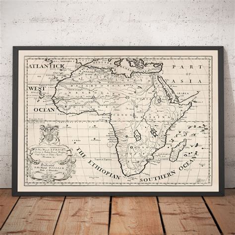 Old Map of Africa in 1700 by Edward Wells - Egypt, Canary Islands, Neg ...