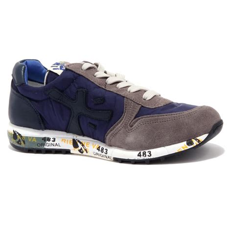 0652AB scarpa bimbo BOY PREMIATA MICK blue/grey sneaker