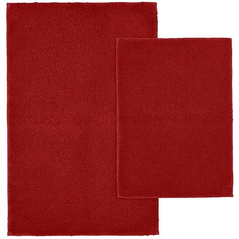 Garland Rug Queen 21-in x 34-in Chili Red Cotton Bath rug in the ...