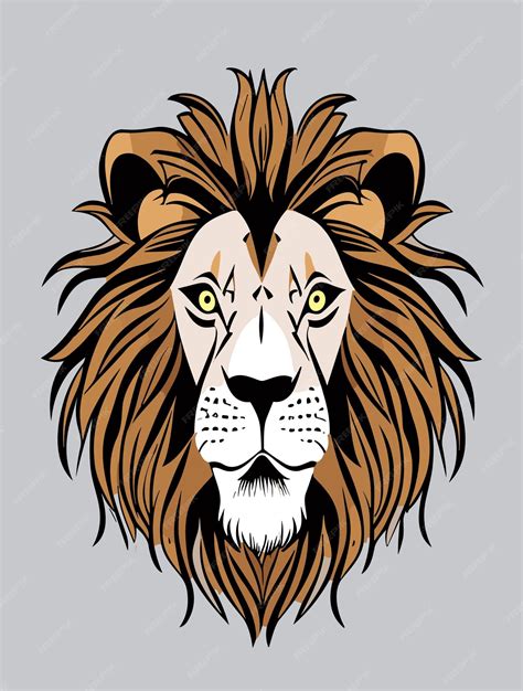 Premium Vector | 2d lion face clipart vector design