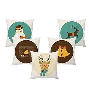 Buy The Purple Tree Merry Christmas Cushion Cover Set Combo (Pack of 5 ...