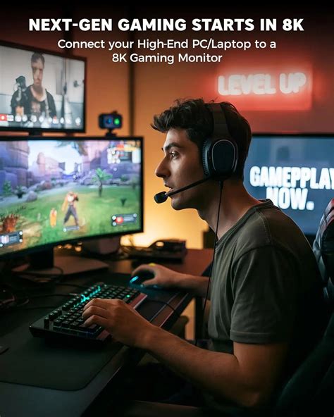 DisplayPort 2.1 Cable – 16K, 8K & 4K Support for Gaming – FEDUS