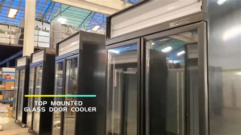 Supermarket Commercial Display Refrigerator With Led Light Glass Doors ...