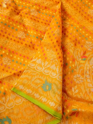 Handloom Banarasi Real Silver Zari Cotton Saree – Khinkhwab
