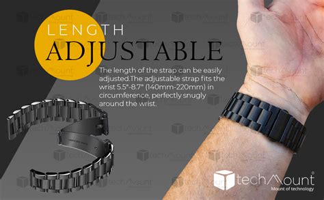 Techmount 20MM Stainless Steel Metal Chain Watch Strap Quick Release ...