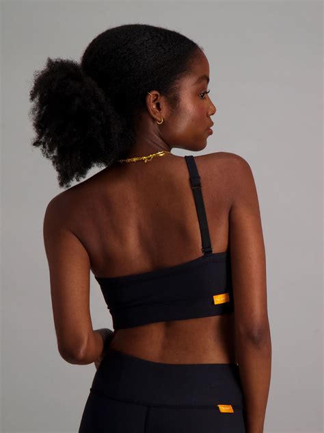 Sienna Black One Shoulder Bra | Burnt
