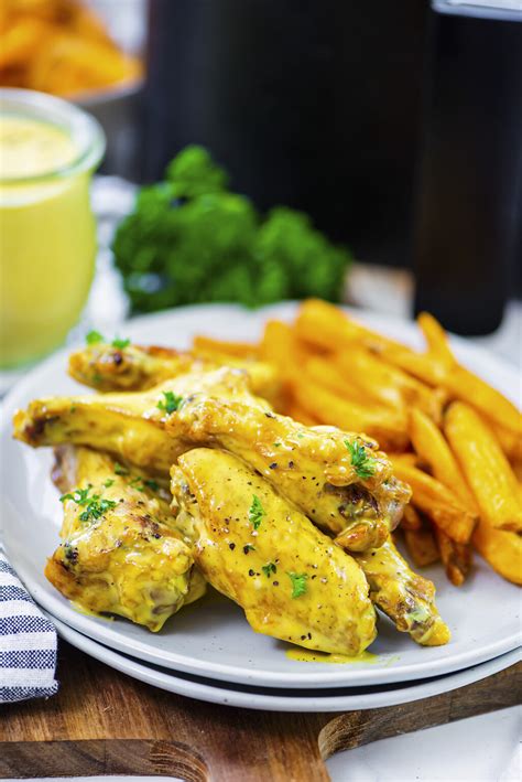 Easy Honey Mustard Chicken Wings in the Air Fryer | AirFried.com
