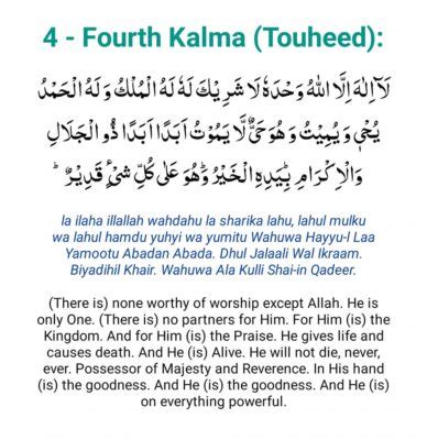 All 6 Kalimas in Transliteration, Arabic & Meaning | islamtics